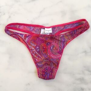 NWT. Express Multicolor Paisley Pattern Thong Panty.